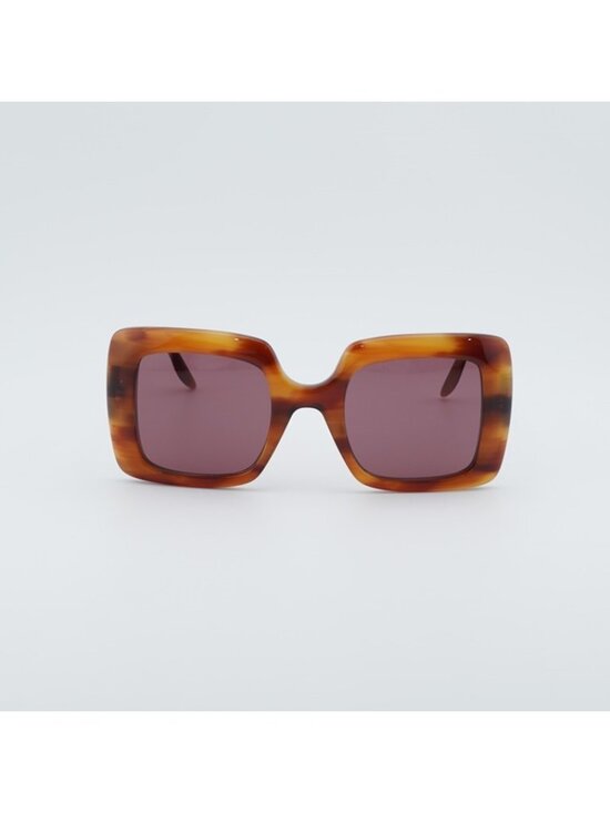 Gucci GG0896S 004 Women Sunglasses Havana Square Frame, Violet Lenses main image 4
